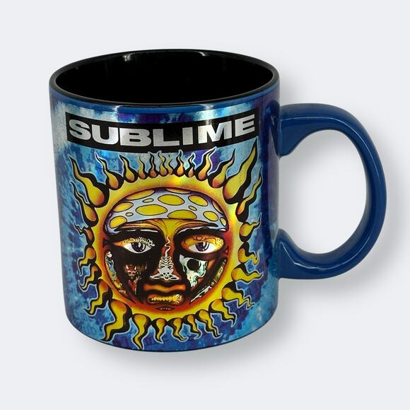 Sublime Tie Dye Sun Coffee Mug 20oz Music Band Blue Ceramic - Picture 1 of 5